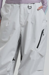 Women's Light Gray Lightweight Breathable Baggy Snow Pants